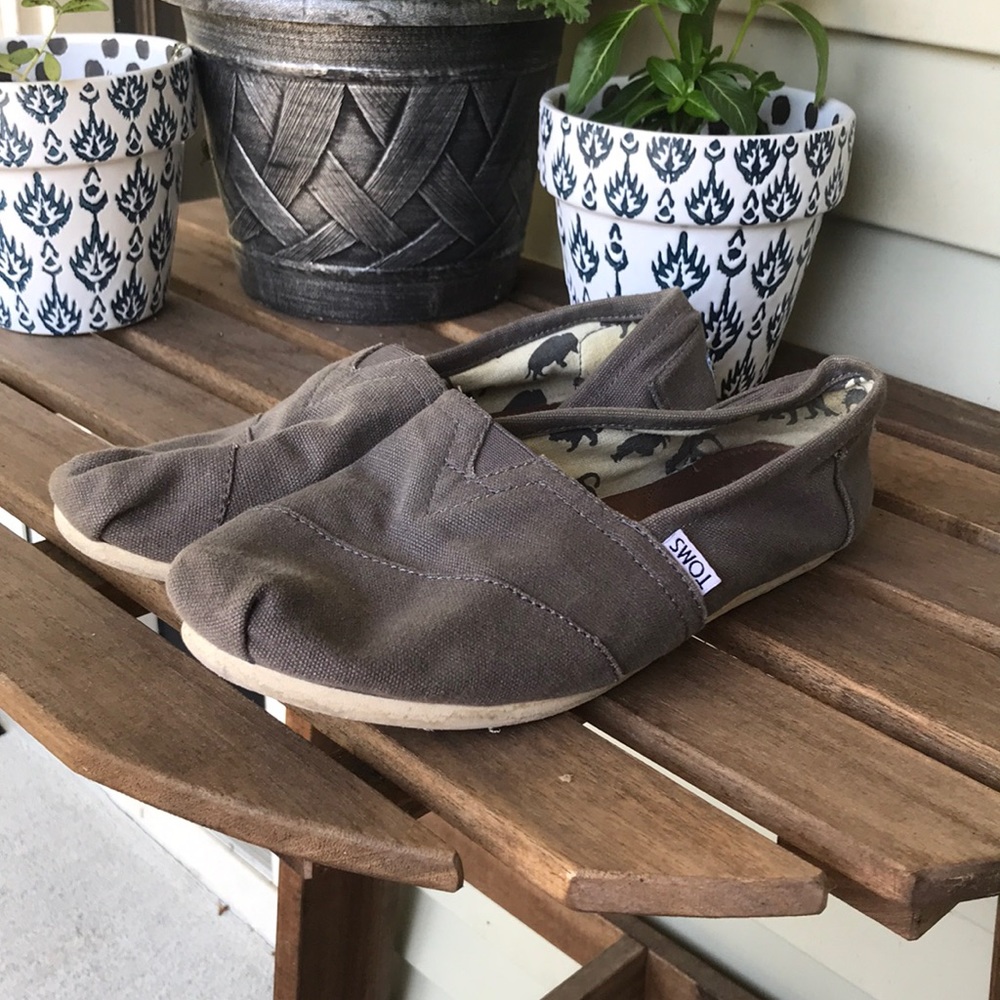 Grey Toms Slip on